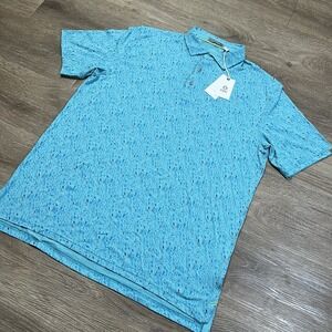 Tasc Men's Size L Cloud Polo Shirt Golf Capri Feathered Cool Wicking Breathable